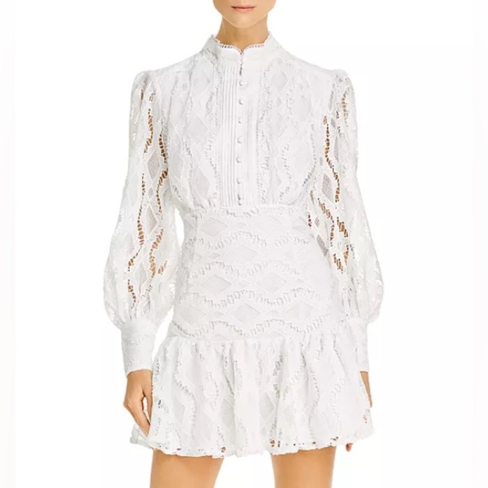 Bardot Remy Lace Long Sleeve Mini Dress